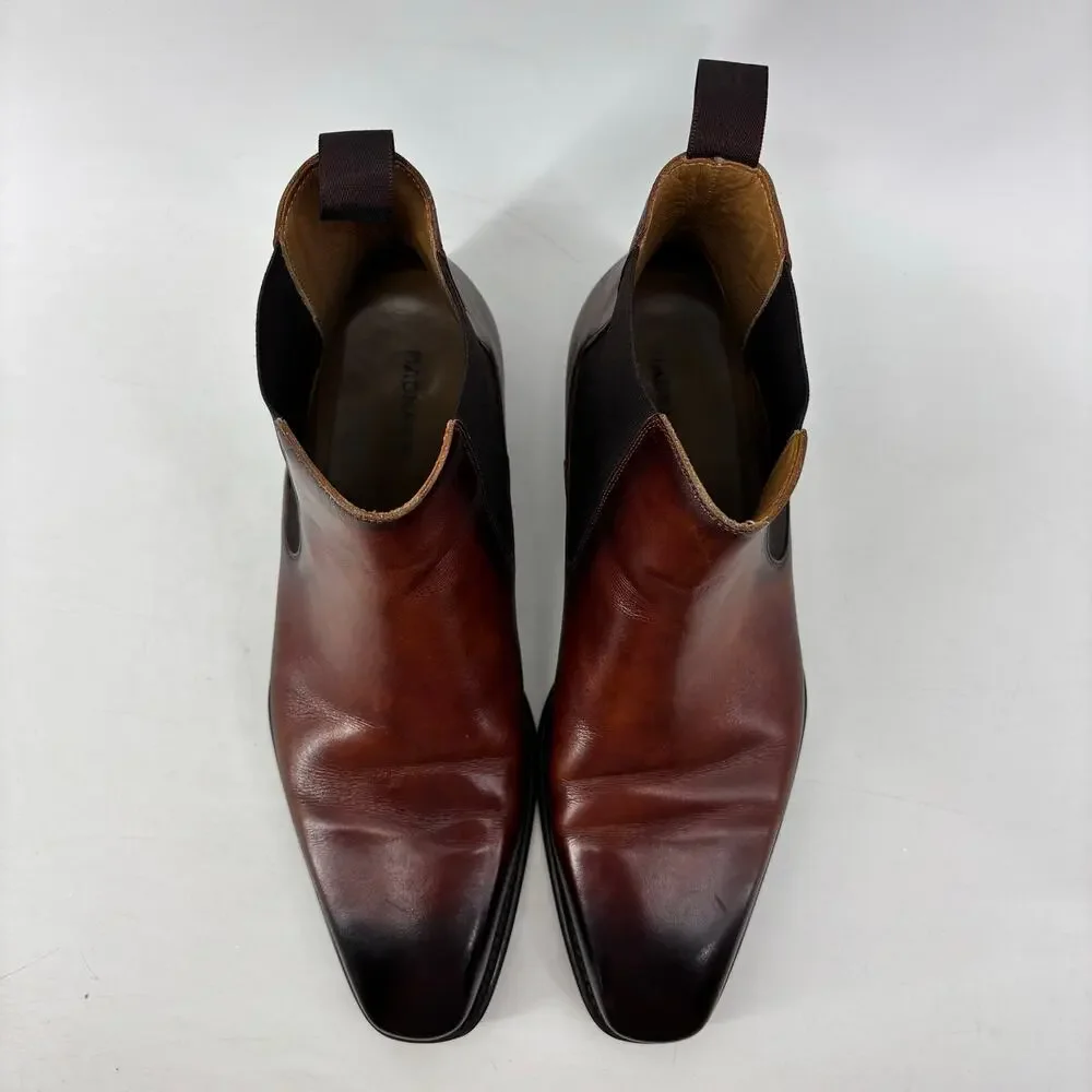 Magnanni Mens Size 8 Chelsea Boots Brown Pull On Business Casual